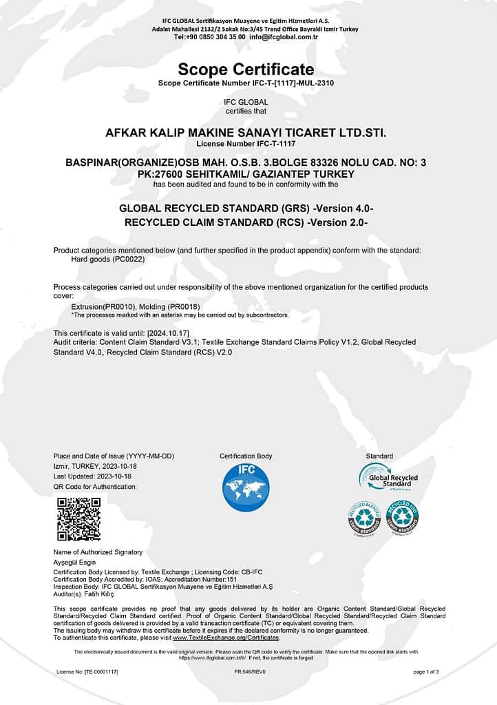 GRS-and-RCS certificate